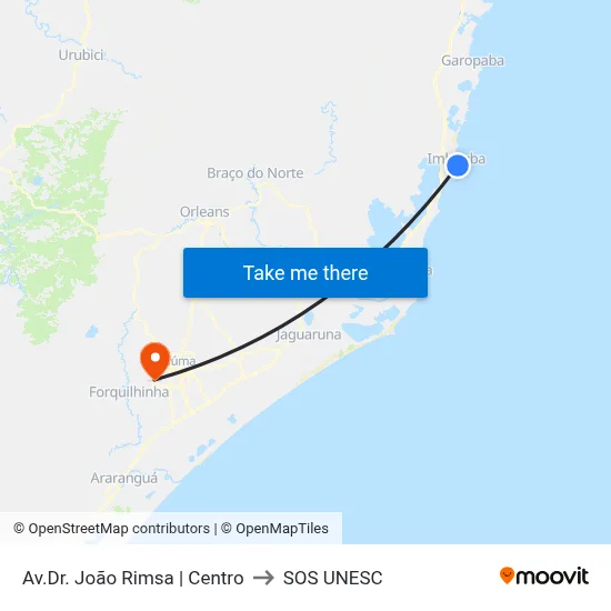 Av.Dr. João Rimsa | Centro to SOS UNESC map