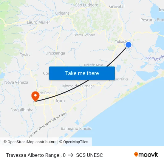Travessa Alberto Rangel, 0 to SOS UNESC map