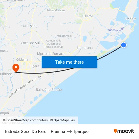 Estrada Geral Do Farol | Prainha to Iparque map