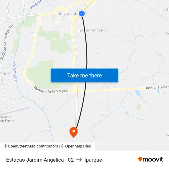 Estação Jardim Angelica - 02 to Iparque map