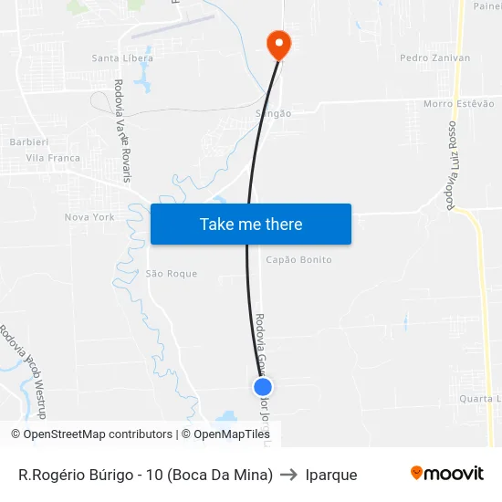 R.Rogério Búrigo - 10 (Boca Da Mina) to Iparque map