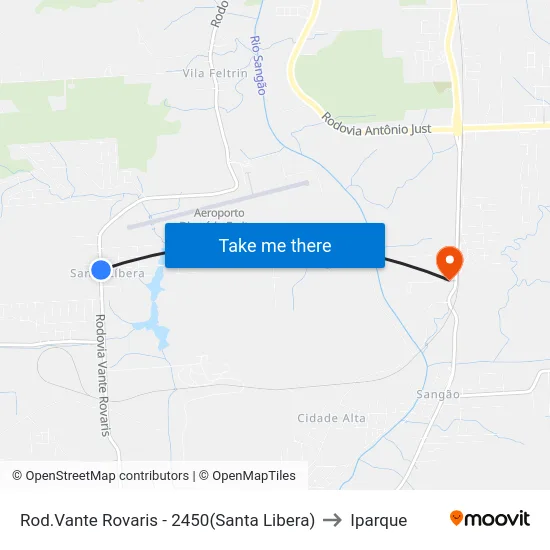 Rod.Vante Rovaris - 2450(Santa Libera) to Iparque map