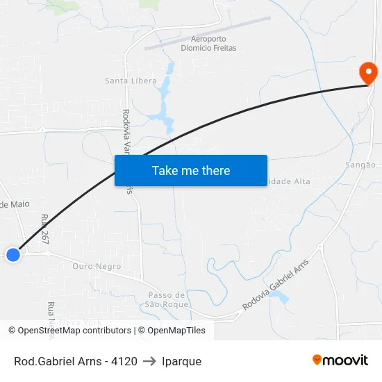 Rod.Gabriel Arns - 4120 to Iparque map