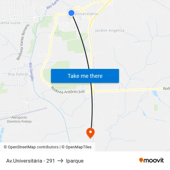 Av.Universitária - 291 to Iparque map