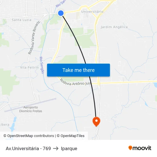 Av.Universitária - 769 to Iparque map