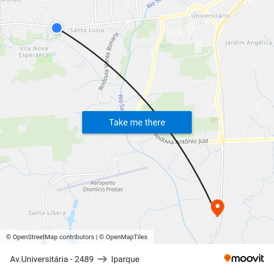 Av.Universitária - 2489 to Iparque map