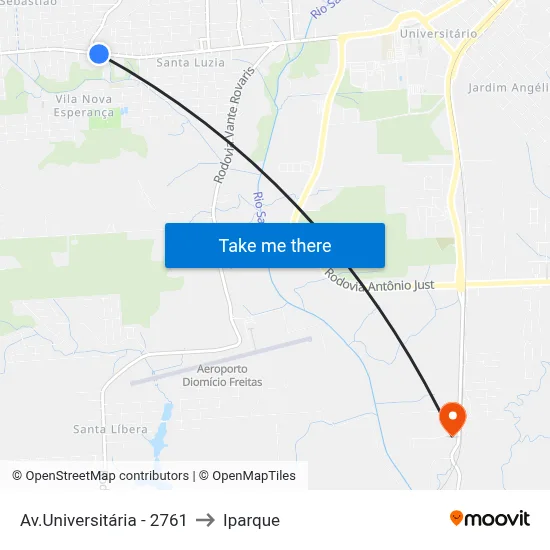 Av.Universitária - 2761 to Iparque map