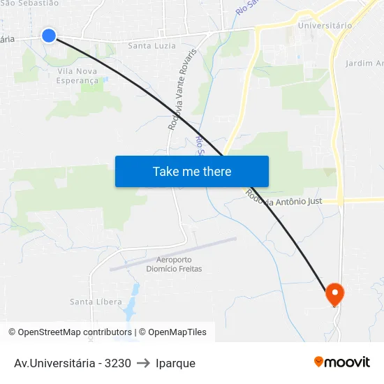 Av.Universitária - 3230 to Iparque map