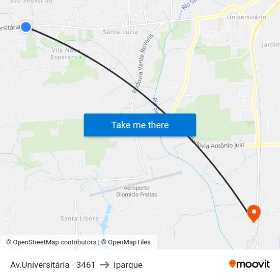Av.Universitária - 3461 to Iparque map
