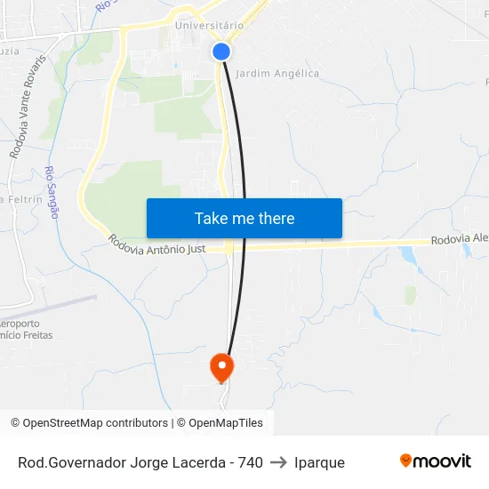 Rod.Governador Jorge Lacerda - 740 to Iparque map