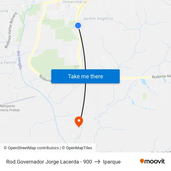 Rod.Governador Jorge Lacerda - 900 to Iparque map