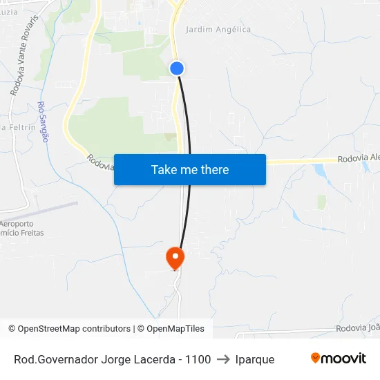 Rod.Governador Jorge Lacerda - 1100 to Iparque map