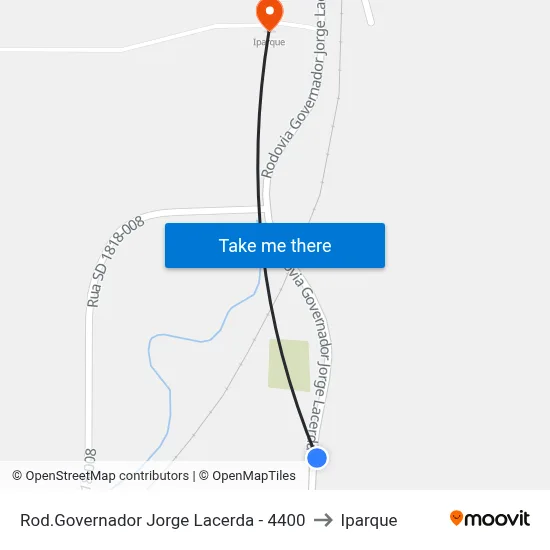 Rod.Governador Jorge Lacerda - 4400 to Iparque map