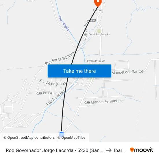 Rod.Governador Jorge Lacerda - 5230 (Sangão Trevo) to Iparque map