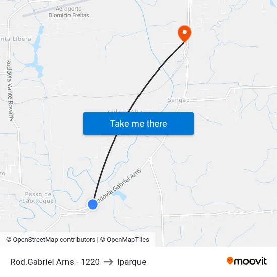 Rod.Gabriel Arns - 1220 to Iparque map