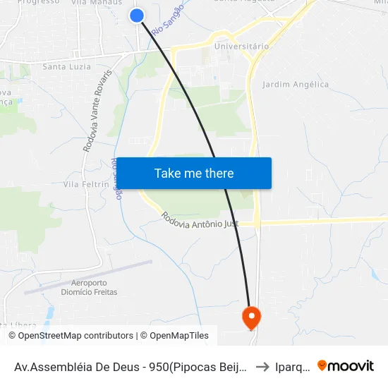 Av.Assembléia De Deus - 950(Pipocas Beija Flor) to Iparque map