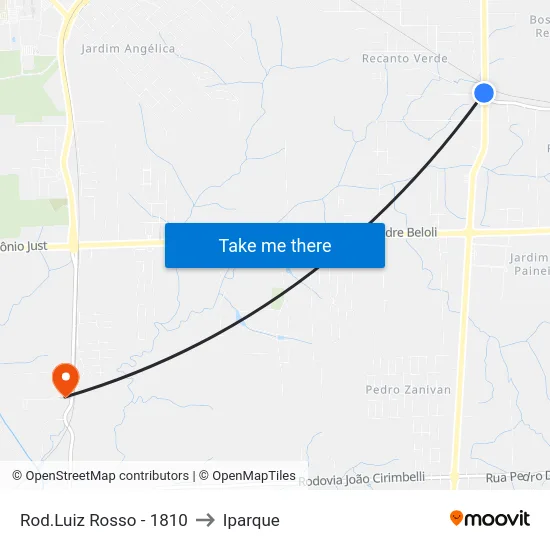 Rod.Luiz Rosso - 1810 to Iparque map
