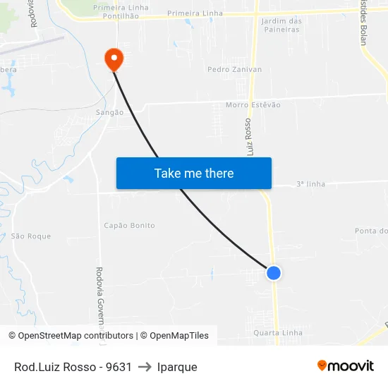 Rod.Luiz Rosso - 9631 to Iparque map