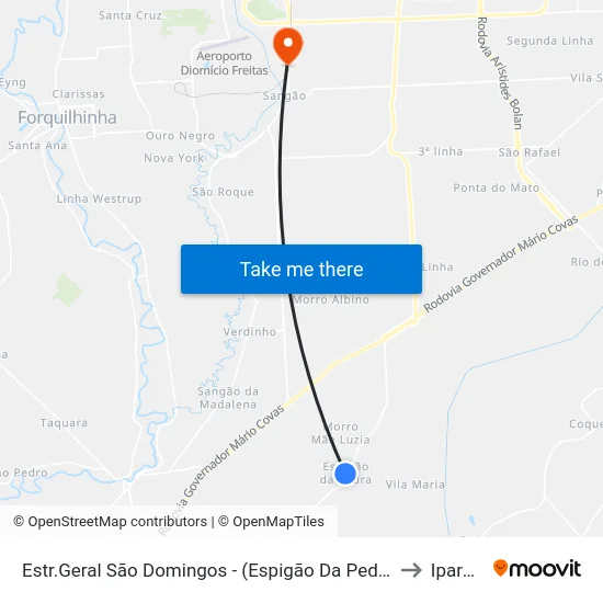 Estr.Geral São Domingos - (Espigão Da Pedra Igreja) to Iparque map