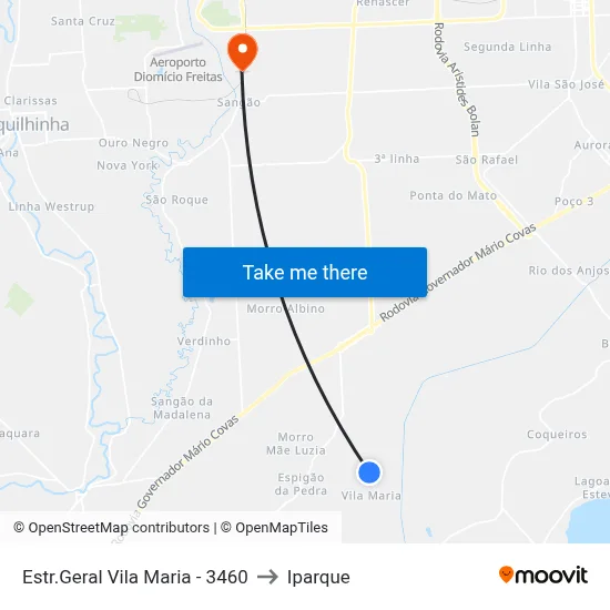 Estr.Geral Vila Maria - 3460 to Iparque map