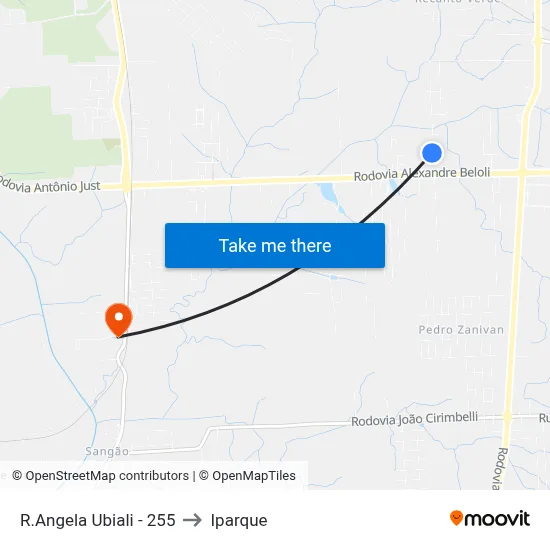 R.Angela Ubiali - 255 to Iparque map