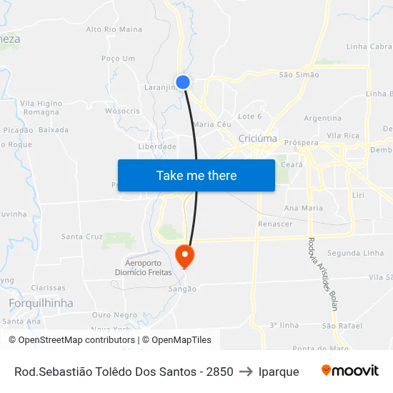 Rod.Sebastião Tolêdo Dos Santos - 2850 to Iparque map