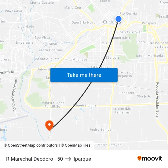 R.Marechal Deodoro  - 50 to Iparque map