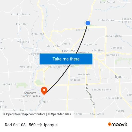 Rod.Sc-108 - 560 to Iparque map