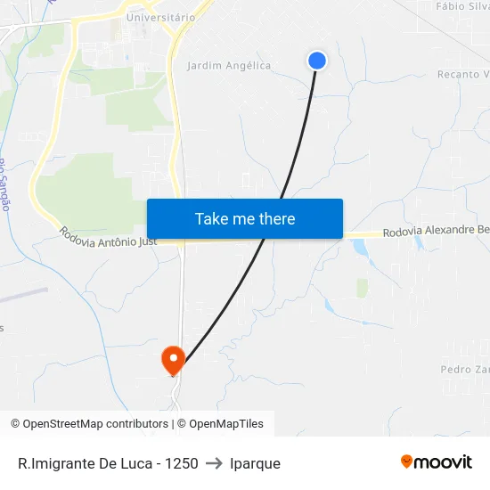 R.Imigrante De Luca - 1250 to Iparque map