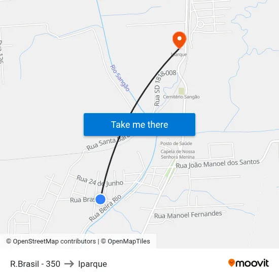 R.Brasil - 350 to Iparque map