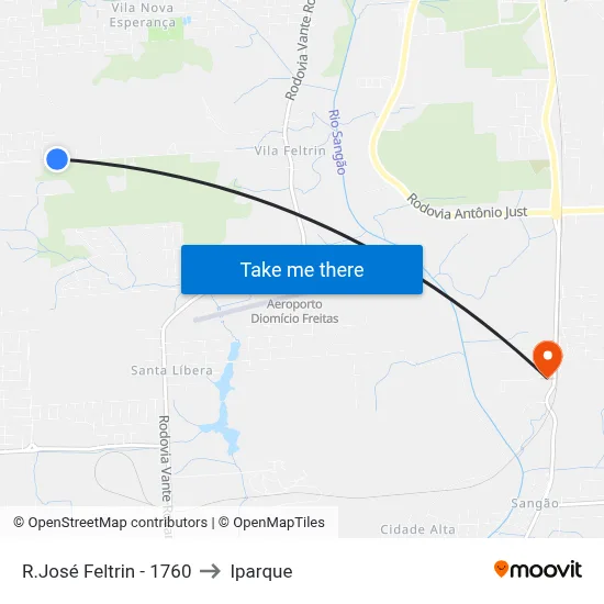 R.José Feltrin - 1760 to Iparque map