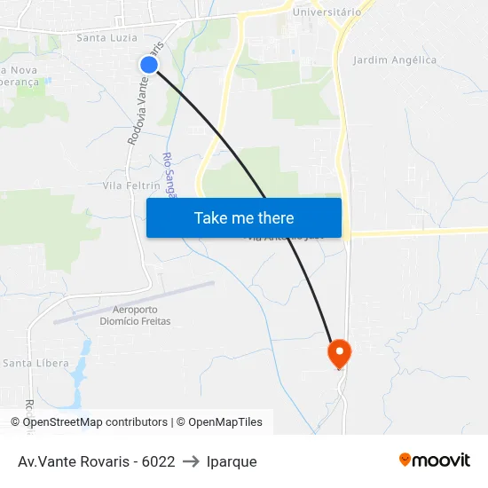 Av.Vante Rovaris - 6022 to Iparque map