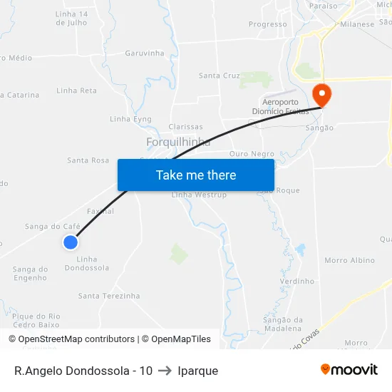 R.Angelo Dondossola - 10 to Iparque map