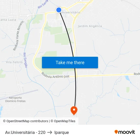 Av.Universitária - 220 to Iparque map