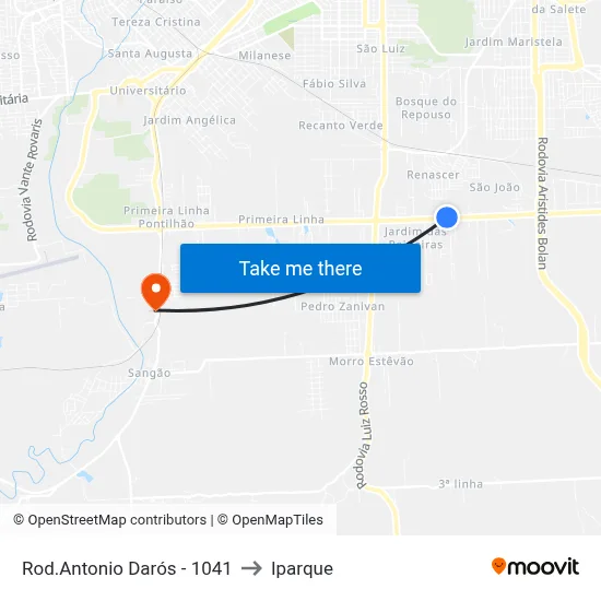 Rod.Antonio Darós - 1041 to Iparque map