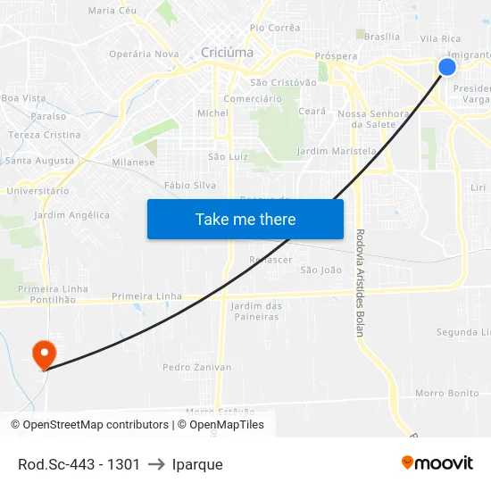 Rod.Sc-443 - 1301 to Iparque map