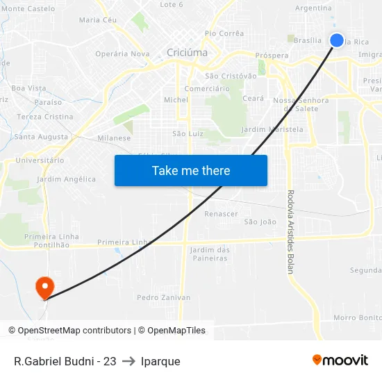 R.Gabriel Budni - 23 to Iparque map