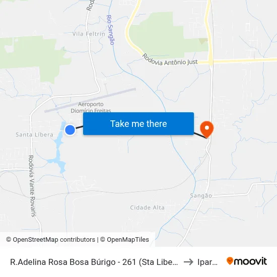 R.Adelina Rosa Bosa Búrigo - 261 (Sta Libera Lago) to Iparque map