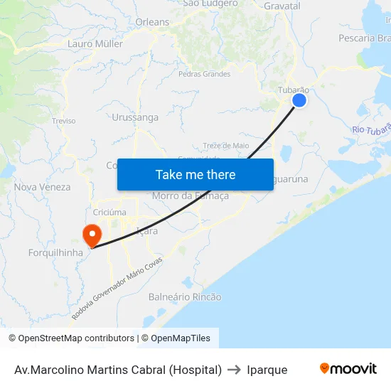 Av.Marcolino Martins Cabral (Hospital) to Iparque map