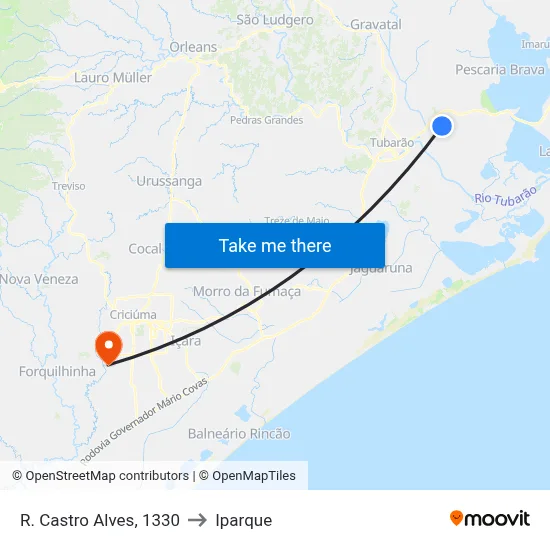 R. Castro Alves, 1330 to Iparque map