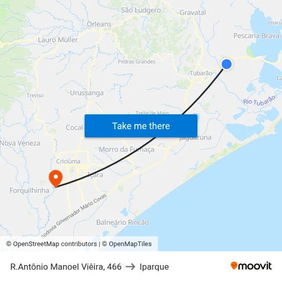 R.Antônio Manoel Viêira, 466 to Iparque map