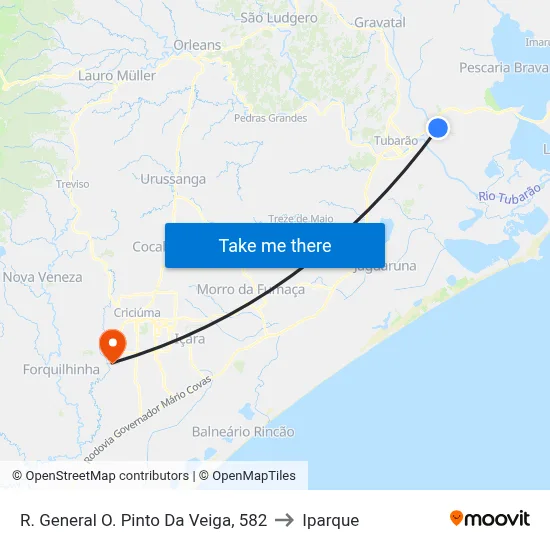 R. General O. Pinto Da Veiga, 582 to Iparque map