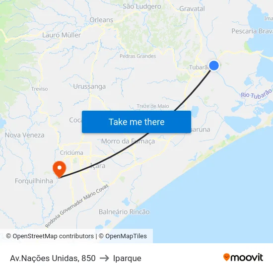 Av.Nações Unidas, 850 to Iparque map