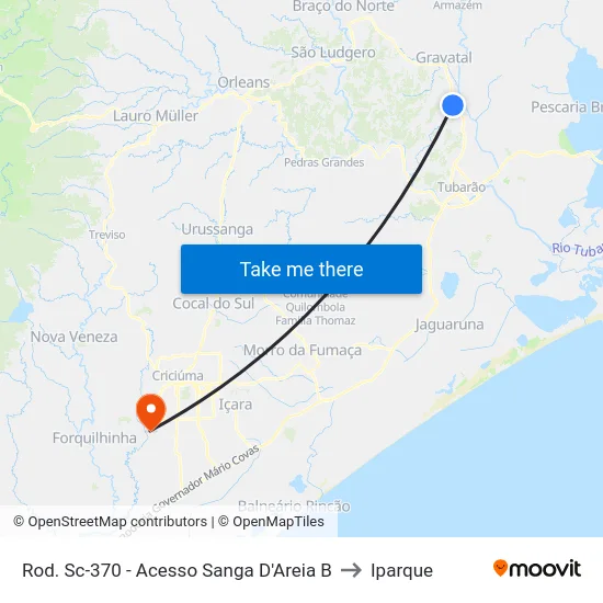 Rod. Sc-370 - Acesso Sanga D'Areia B to Iparque map