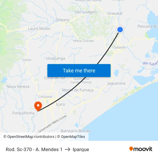 Rod. Sc-370 - A. Mendes 1 to Iparque map