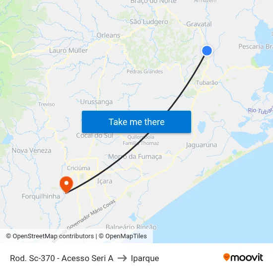 Rod. Sc-370 - Acesso Seri A to Iparque map