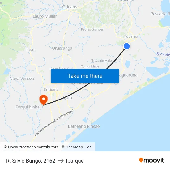 R. Silvio Búrigo, 2162 to Iparque map