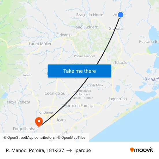 R. Manoel Pereira, 181-337 to Iparque map