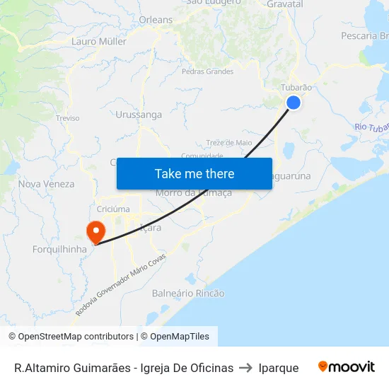 R.Altamiro Guimarães - Igreja De Oficinas to Iparque map