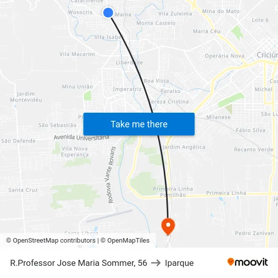 R.Professor Jose Maria Sommer, 56 to Iparque map